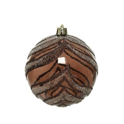 Kerstbal deco glitter donkerbruin kerstversiering Decoris - Decoris Kerstbal deco glitter donkerbruin kerstversiering Decoris - Decoris