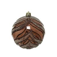 Kerstbal deco glitter donkerbruin kerstversiering Decoris - Decoris - thumbnail