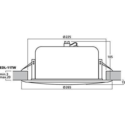 Monacor EDL-11TW PA-inbouwluidspreker 10 W 100 V Wit 1 stuk(s)