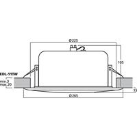 Monacor EDL-11TW PA-inbouwluidspreker 10 W 100 V Wit 1 stuk(s) - thumbnail