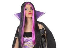 Halloween pruik Paars Fuchsia - thumbnail