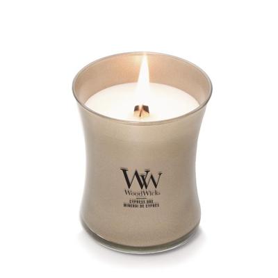 WoodWick cypress ore medium candle - warm nickel