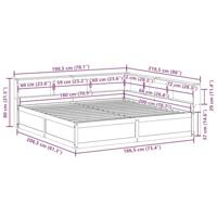 Bed met boekenkast zonder matras grenenhout wasbruin 180x200 cm - thumbnail