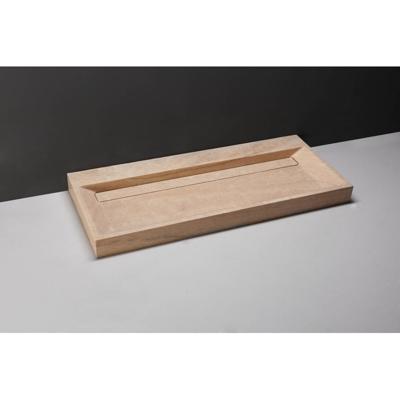 Wastafel Forzalaqua Bellezza Travertin Gezoet 120,5x51,5x9 cm Inclusief Kraangat Wastafel Forzalaqua Bellezza Travertin Gezoet 120,5x51,5x9 cm Inclusief Kraangat