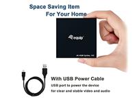 Equip 332715 ultra slim 2-port hdmi splitter, 3840 x 2160p, 4k ultra hd, power-by-usb, black - thumbnail