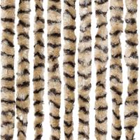 VidaXL Vliegengordijn 90x220 cm chenille beige en bruin - thumbnail