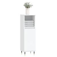 Badkamerkast 30x30x100 cm bewerkt hout wit - thumbnail