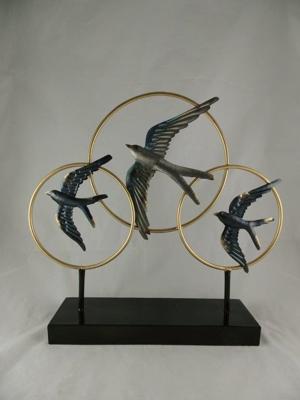 Decoratie vogels in ringen staand