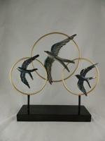 Decoratie vogels in ringen staand - thumbnail