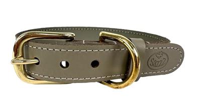 Sazzz halsband voor hond braveheart classic leer taupe 42-50x3 cm