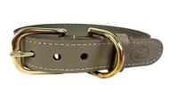 Sazzz halsband voor hond braveheart classic leer taupe 42-50x3 cm - thumbnail