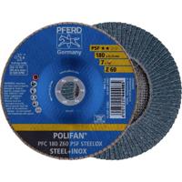 PFERD TOOLS 67766185 PFC 180 Z 60 PSF STEELOX Lamellenschijf Diameter 180 mm Boordiameter 22.23 mm Korrelgrootte (num) 60 RVS, Staal 10 stuk(s) - thumbnail