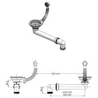 Wasbak 600x450x120 mm graniet wit - thumbnail