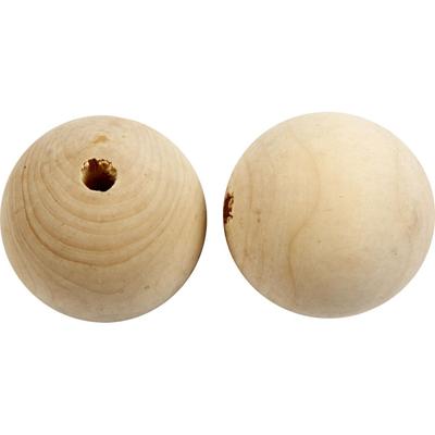 Creativ Company Houten kraal, d 50 mm, gatgrootte 8 mm, 20 stuk/ 1 doos