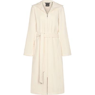 Cawö Cawo Dames Badjas met Capuchon en Ritssluiting 837 champagne 40/42