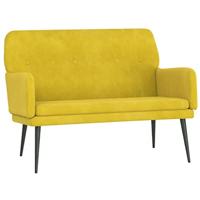 Bankje 108x79x79 cm fluweel geel - thumbnail