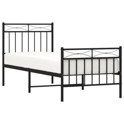 Bedframe met hoofd- en voeteneindemetaal zwart 80x200 cm