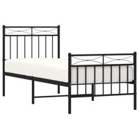 Bedframe met hoofd- en voeteneindemetaal zwart 80x200 cm - thumbnail