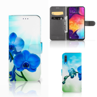 Samsung Galaxy A50 Hoesje Orchidee Blauw - Cadeau voor je Moeder - thumbnail