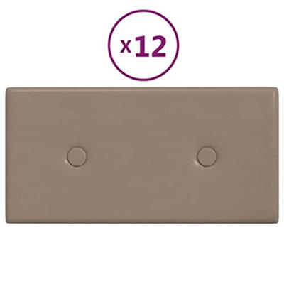 VidaXL Wandpanelen 12 st 0,54 m² 30x15 cm kunstleer cappuccinokleurig