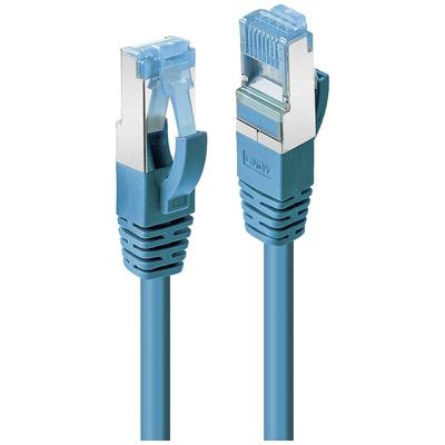 LINDY 47145 RJ45 Netwerkkabel, patchkabel CAT 6A S/FTP 0.30 m Blauw Vergulde steekcontacten 1 stuk(s)