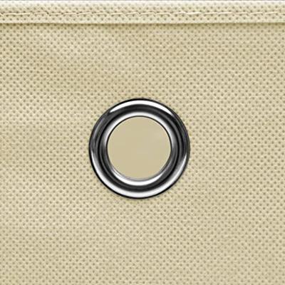 VidaXL Opbergboxen 10 st 28x28x28 cm nonwoven stof crèmekleurig
