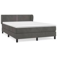 Boxspring met matras fluweel donkergrijs 140x190 cm - thumbnail