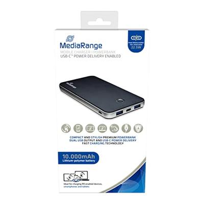 MediaRange MR753 powerbank Zwart Lithium-Polymeer (LiPo) 10000 mAh MediaRange MR753 powerbank Zwart Lithium-Polymeer (LiPo) 10000 mAh