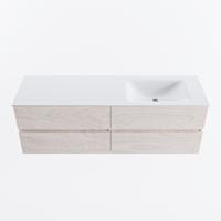 MONDIAZ VICA 150cm badmeubel onderkast Underlayment 4 lades. Wastafel CLOUD rechts 1 kraangat, kleur Talc. - thumbnail