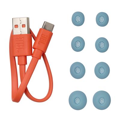 JBL Live Beam 3, Draadloze oordopjes met Bluetooth, 48 uur batterijduur, True Adaptive Noise Cancelling en Hoogwaardig JBL Signature Geluid, IP55 Waterproof, Closed-Back Stick Ontwerp, Blauw