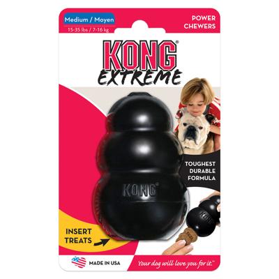 KONG extreme - honden speelgoed - rubber - zwart - maat m - 5 tot 15 kg KONG extreme - honden speelgoed - rubber - zwart - maat m - 5 tot 15 kg