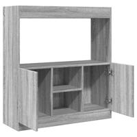 Hoge kast 92x33x100 cm bewerkt hout grijs sonoma eikenkleurig - thumbnail