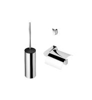 Geesa Wynk Toiletaccessoireset - Toiletborstel met houder - Toiletrolhouder met klep - Handdoekhaak - Chroom 914500-02-115 - thumbnail