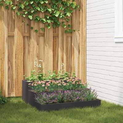 VidaXL Tuin bloempot zwart 90 x 90 x 35 cm koudgewalst staal VidaXL Tuin bloempot zwart 90 x 90 x 35 cm koudgewalst staal
