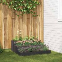 VidaXL Tuin bloempot zwart 90 x 90 x 35 cm koudgewalst staal - thumbnail