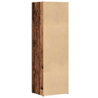 Boekenkast 36x30x114 cm bewerkt hout oud houtkleurig - thumbnail