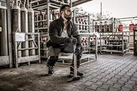 NITRAS SAFETY Nitras "motion tex plus" salopette dungarees nitras mot.tex plus 48 grey/black - thumbnail