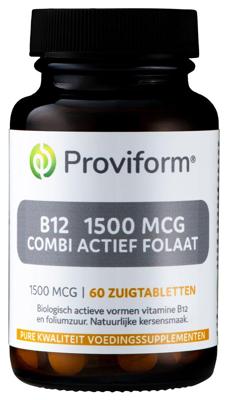 Proviform Vitamine B12 1500mcg combi actief folaat 60 Zuigtabletten Proviform Vitamine B12 1500mcg combi actief folaat 60 Zuigtabletten
