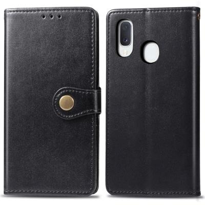 Retro effen kleur lederen gesp mobiele telefoon bescherming lederen draagtas met Lanyard & fotolijstjes & kaartsleuf & portemonnee & beugel functie vo