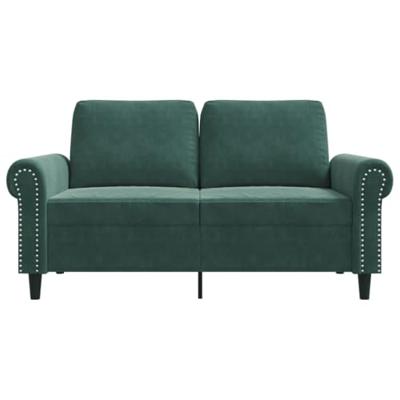 Tweezitsbank 120 cm fluweel donkergroen
