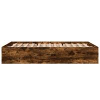 Bedframe bewerkt hout gerookt eikenkleurig 140x200 cm - thumbnail