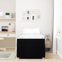 Bedframe met matras met matras Zwart 90 x 190 cm Stof - thumbnail