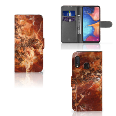 Samsung Galaxy A20e | Bookcase | Marmer Bruin