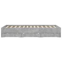 Bedframe met lades bewerkt hout betongrijs 140x200 cm - thumbnail