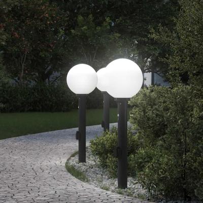 Bolderverlichting met sensor en stopcontact 3 stuks 80 cm zwart IP44