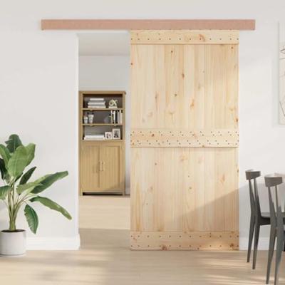 VidaXL Beslagset schuifdeur 200 cm aluminiumlegering zilverkleurig - thumbnail