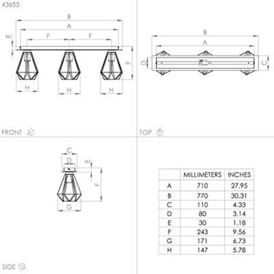 Eglo PlafondlampTarbes 2 zwart met goud - 43655