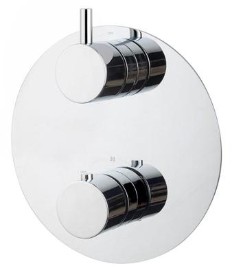 Wiesbaden Caral Rond afbouwdeel inbouwthermostaat 2 weg chroom