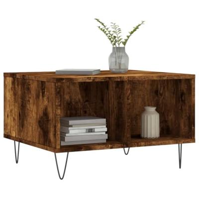 Salontafel 60x50x36,5 cm bewerkt hout gerookt eikenkleurig