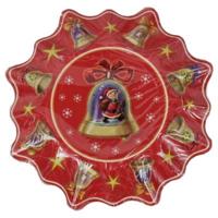 Papieren bord kerstbel 28 cm set van 3 | 50 stuks - thumbnail